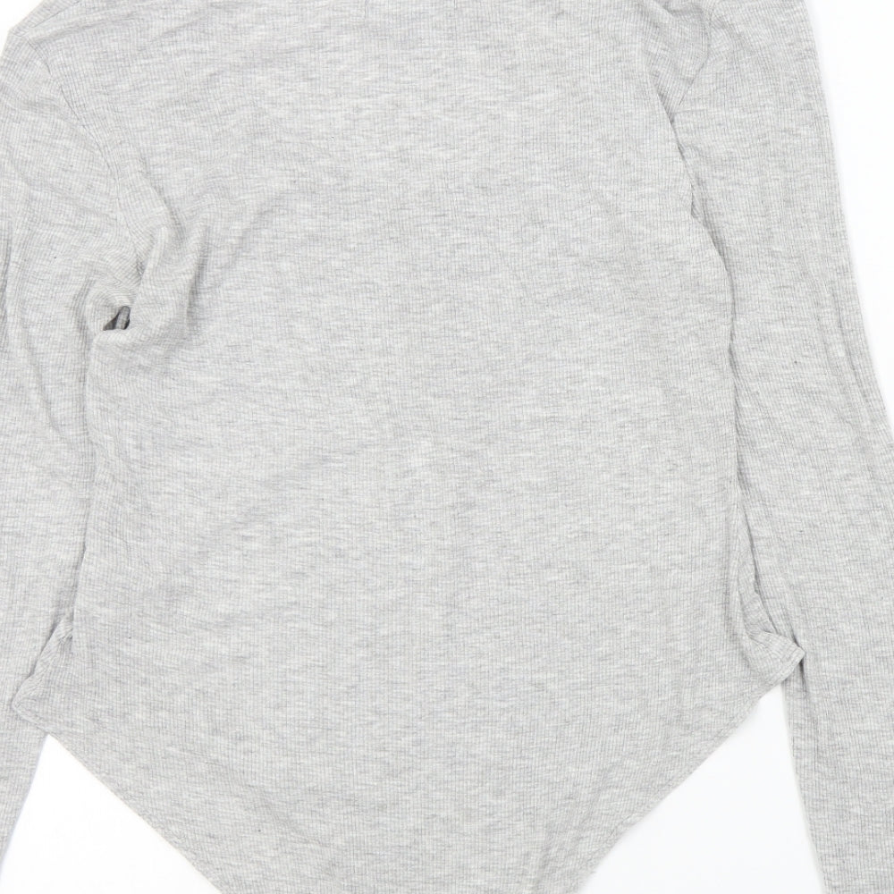 Brave Soul Womens Grey Colourblock  Bodysuit One-Piece Size M