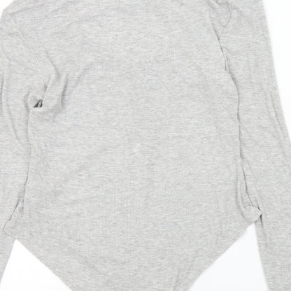 Brave Soul Womens Grey Colourblock  Bodysuit One-Piece Size M