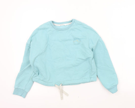 M&S Girls Blue Colourblock  Pullover Sweatshirt Size 9-10 Years