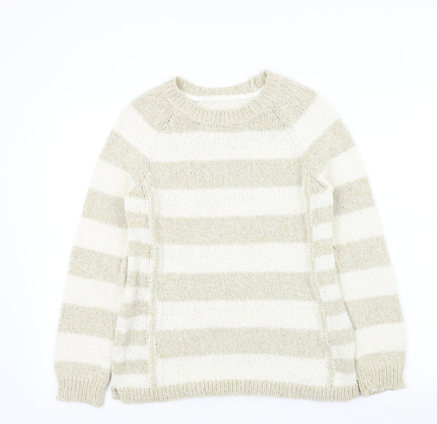 Womens UK Size 10 M&S Beige Pullover Jumper