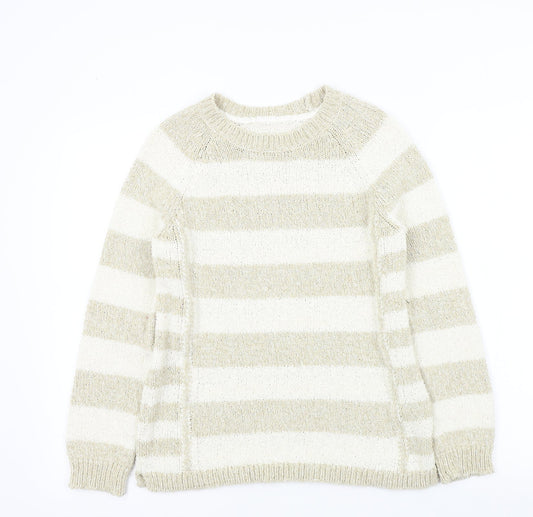 Womens UK Size 10 M&S Beige Pullover Jumper