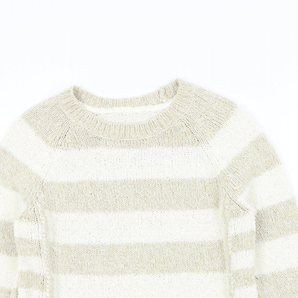 Womens UK Size 10 M&S Beige Pullover Jumper