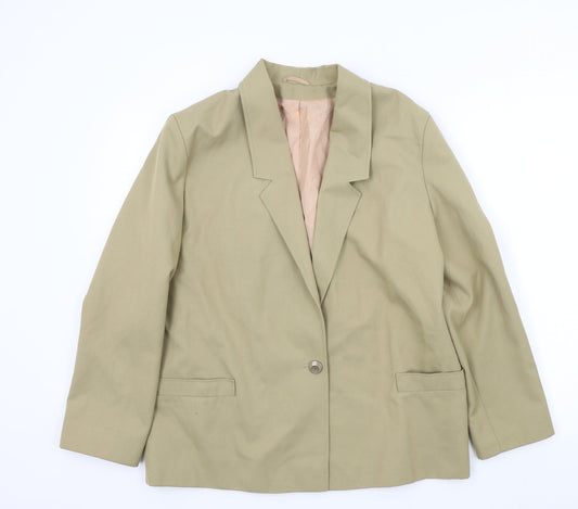 PAUL VADIM Womens Beige   Jacket Blazer Size 14