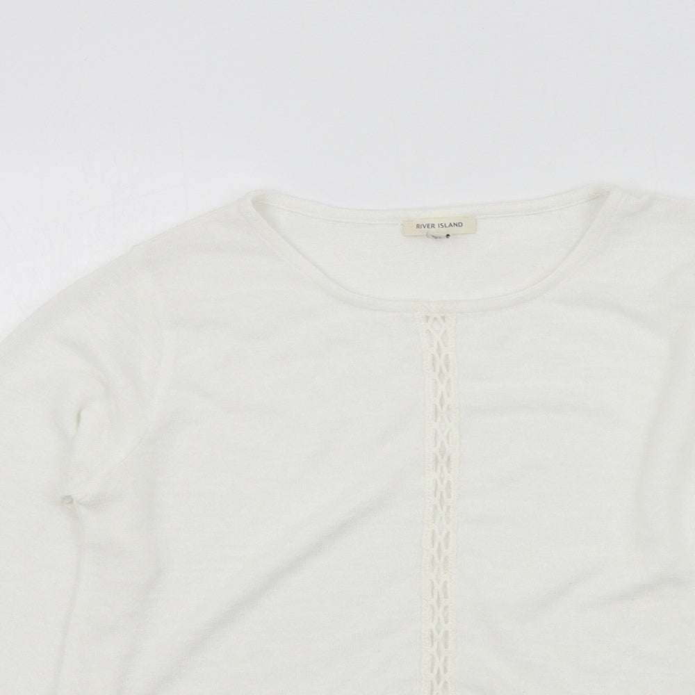 Womens UK Size 6 River Island White Pullover Jumper