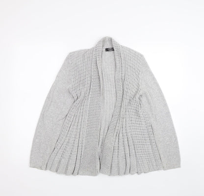 Womens UK Size L Pura Moda Grey Cardigan Jumper