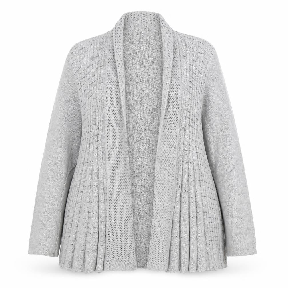 Womens UK Size L Pura Moda Grey Cardigan Jumper