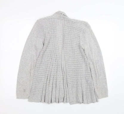 Womens UK Size L Pura Moda Grey Cardigan Jumper