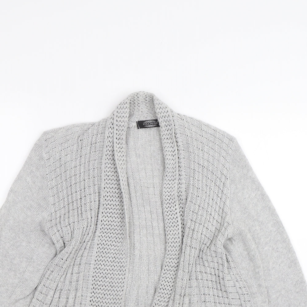Womens UK Size L Pura Moda Grey Cardigan Jumper