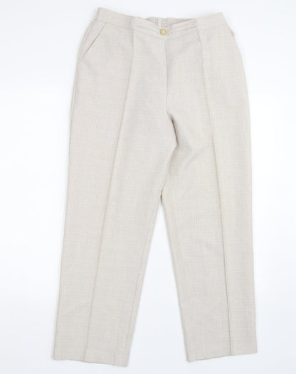 Womens UK Size 14 M&S Regular Fit Carrot Beige Trousers