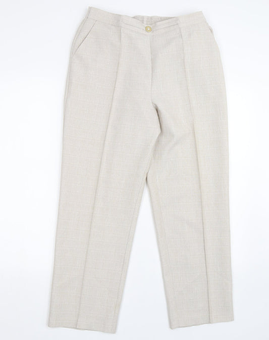 Womens UK Size 14 M&S Regular Fit Carrot Beige Trousers