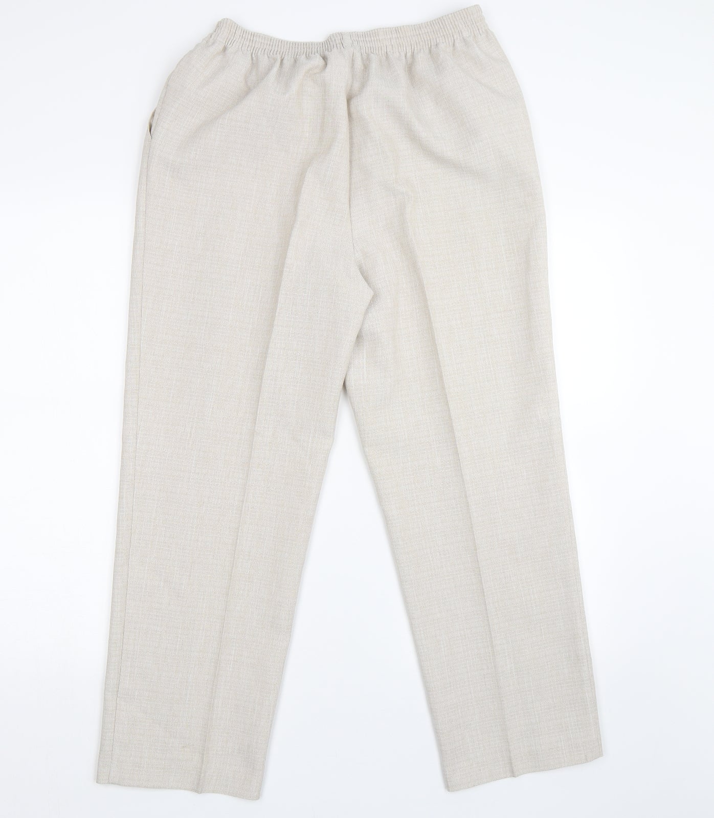Womens UK Size 14 M&S Regular Fit Carrot Beige Trousers