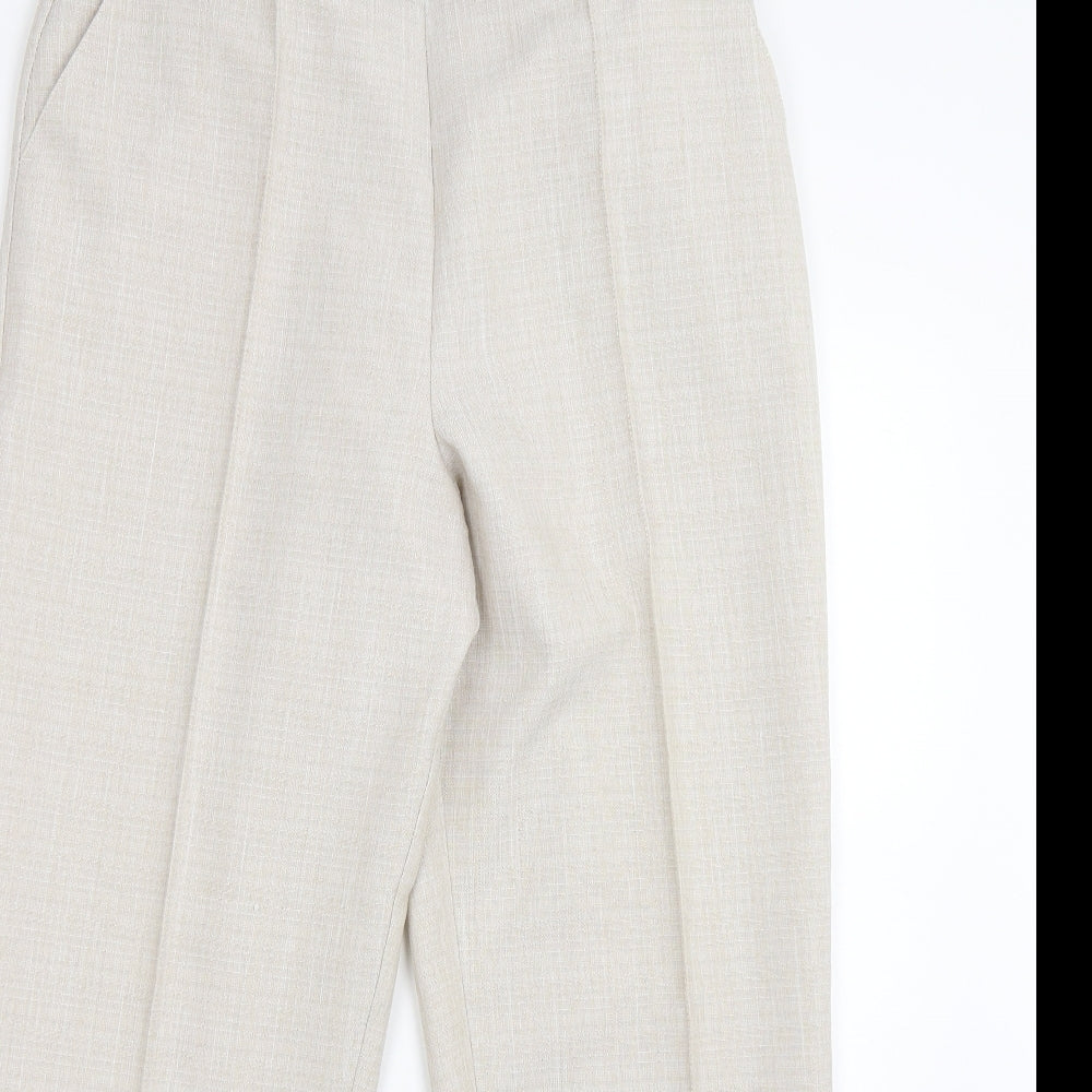 Womens UK Size 14 M&S Regular Fit Carrot Beige Trousers