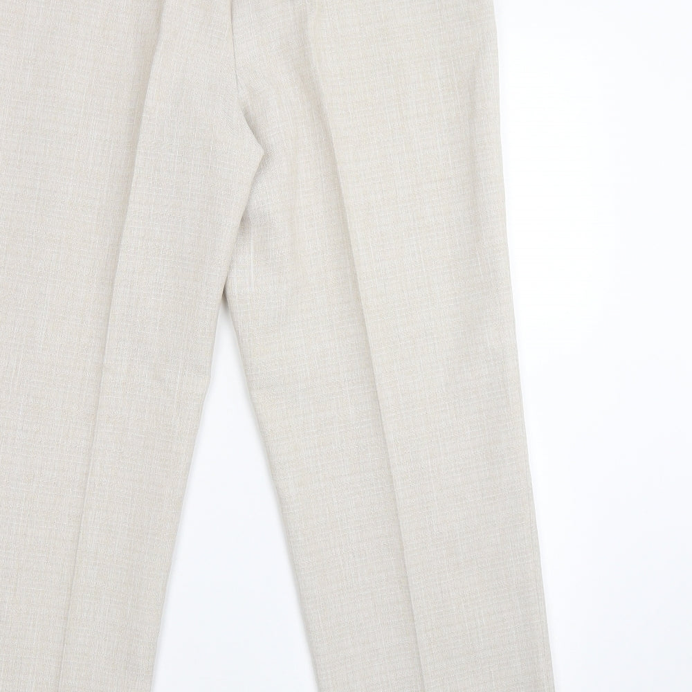 Womens UK Size 14 M&S Regular Fit Carrot Beige Trousers