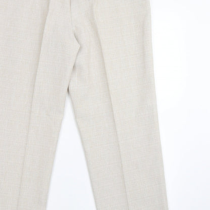 Womens UK Size 14 M&S Regular Fit Carrot Beige Trousers
