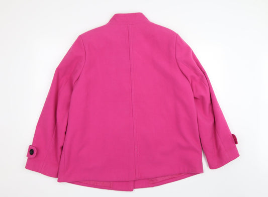 Warehouse Womens Pink   Overcoat Coat Size 14