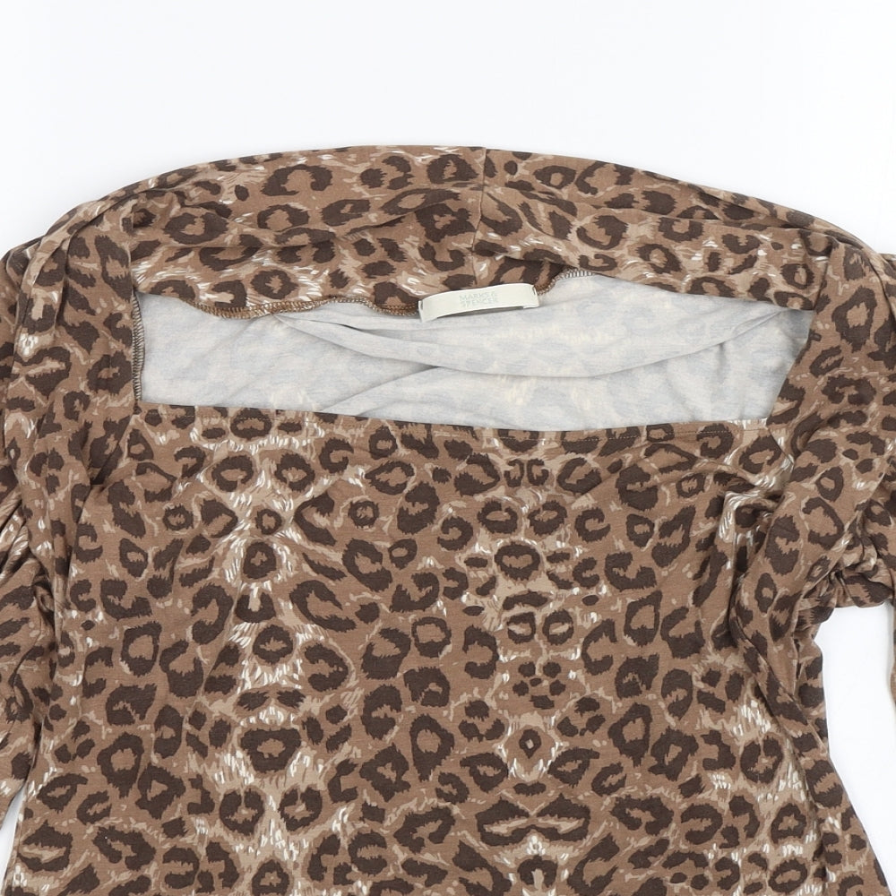Womens UK Size 18 M&S Brown Basic T-Shirt