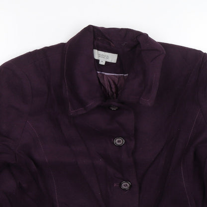 Womens UK Size 16 M&S Purple Overcoat