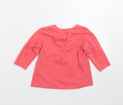 M&S Girls Pink   Basic T-Shirt Size 6-9 Months