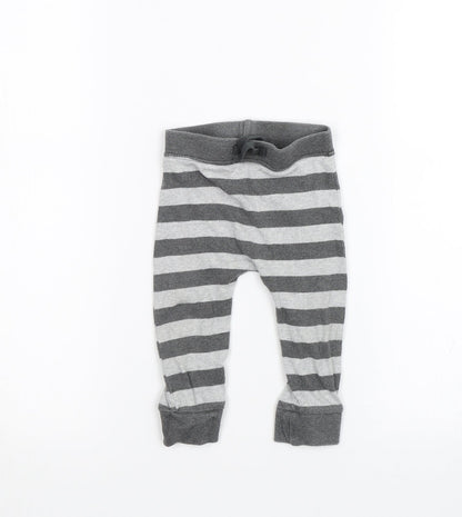 George Boys Grey Striped  Sweatpants Trousers Size 6-9 Months