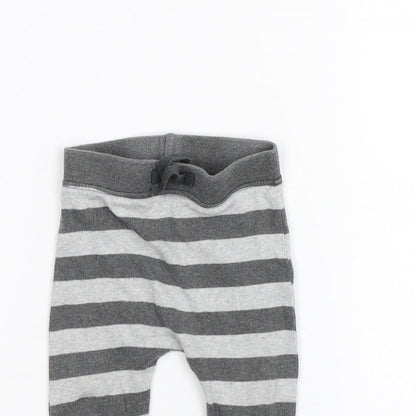 George Boys Grey Striped  Sweatpants Trousers Size 6-9 Months