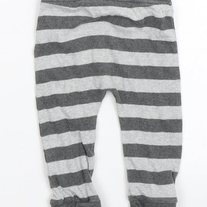 George Boys Grey Striped  Sweatpants Trousers Size 6-9 Months