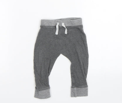 George Boys Grey Striped  Sweatpants Trousers Size 6-9 Months