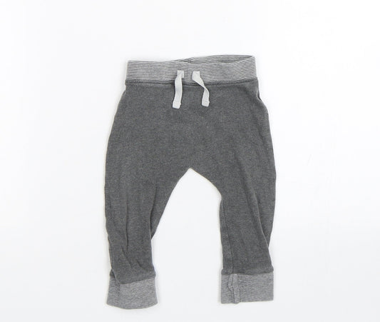 George Boys Grey Striped  Sweatpants Trousers Size 6-9 Months