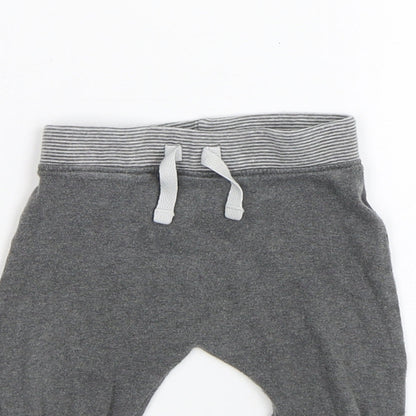 George Boys Grey Striped  Sweatpants Trousers Size 6-9 Months