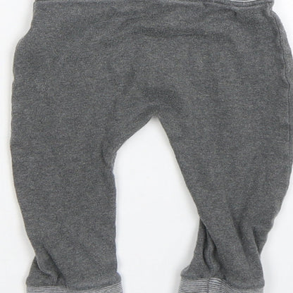 George Boys Grey Striped  Sweatpants Trousers Size 6-9 Months