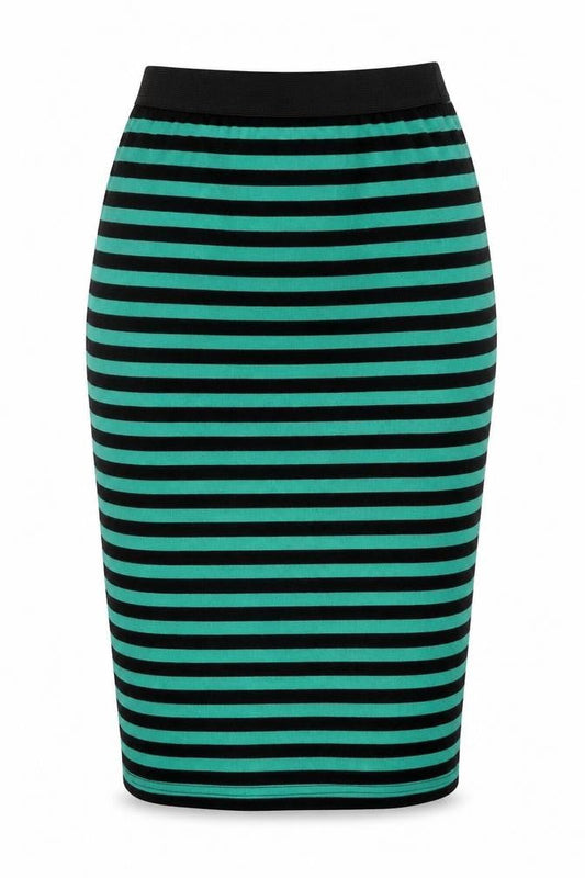 Boohoo Womens Green Striped  Bandage Skirt Size 8