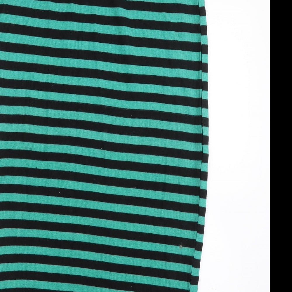 Boohoo Womens Green Striped  Bandage Skirt Size 8