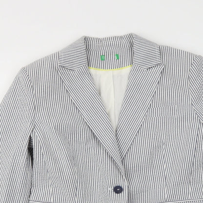 Womens UK Size 10 Preworn Regular Blue Blazer
