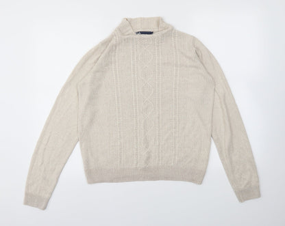 Womens UK Size S ISLE Beige Pullover Jumper