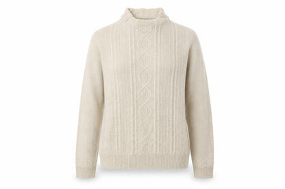 Womens UK Size S ISLE Beige Pullover Jumper