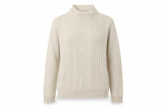 Womens UK Size S ISLE Beige Pullover Jumper
