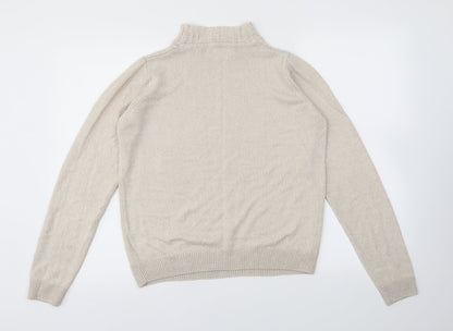 Womens UK Size S ISLE Beige Pullover Jumper