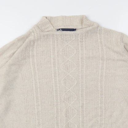 Womens UK Size S ISLE Beige Pullover Jumper
