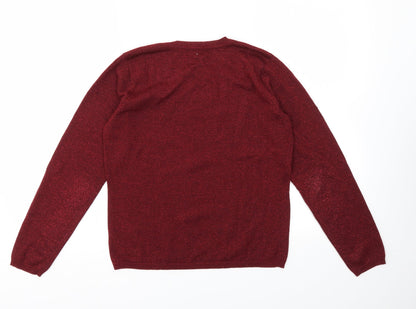 Womens UK Size S BM Red Pullover Jumper