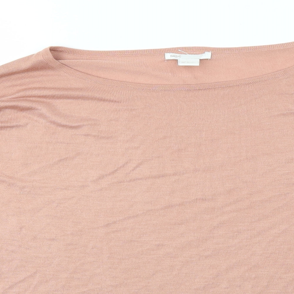 Womens UK Size S H&M Pink Basic T-Shirt