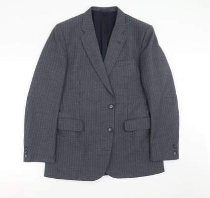 eural tergal Mens Blue Striped  Jacket Suit Jacket Size 42