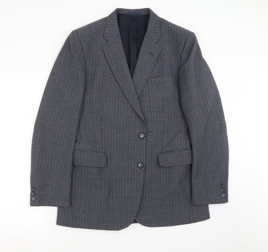 eural tergal Mens Blue Striped  Jacket Suit Jacket Size 42