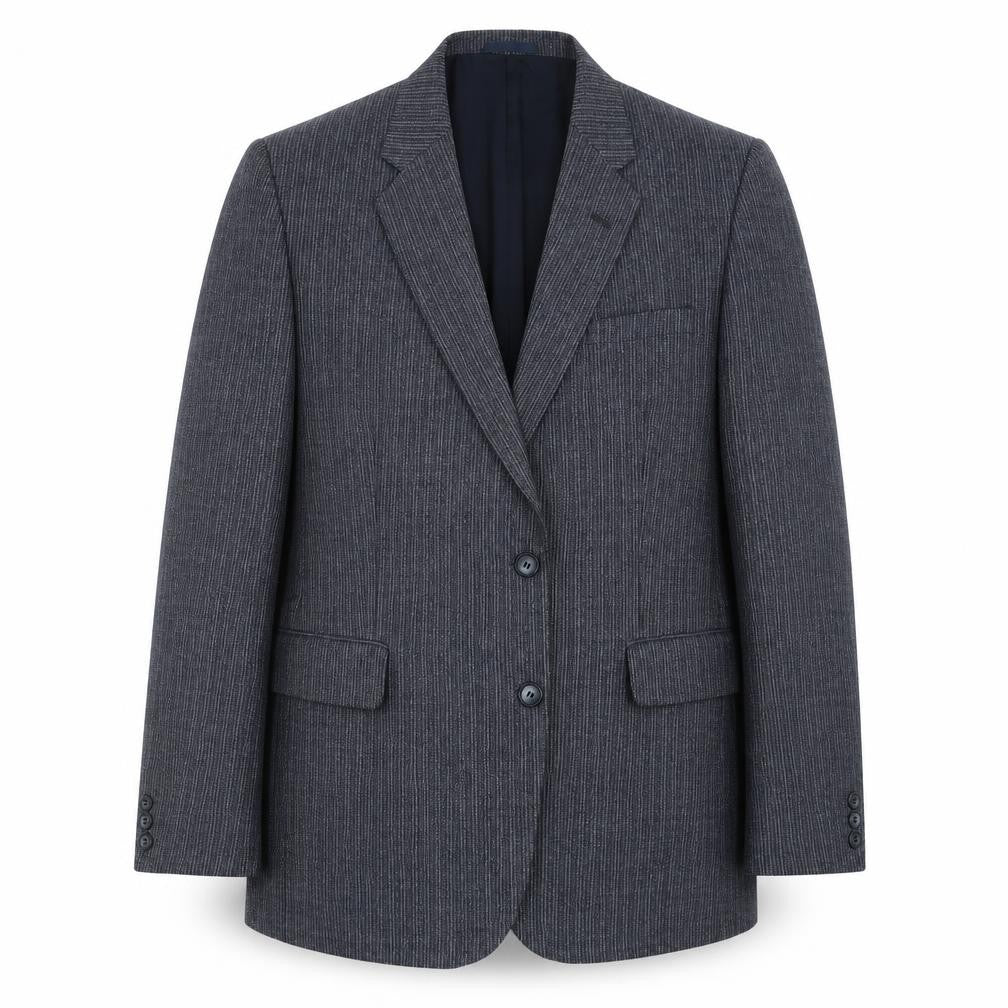 eural tergal Mens Blue Striped  Jacket Suit Jacket Size 42