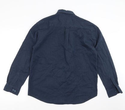 Mens UK Size M Disciple Blue  Button-Up Long Sleeve Casual Shirt