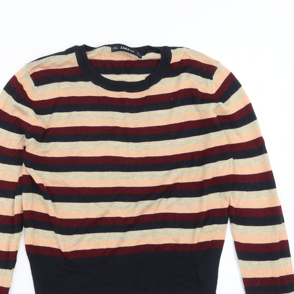 Womens UK Size S Zara Multicoloured Pullover Jumper