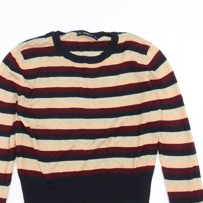 Womens UK Size S Zara Multicoloured Pullover Jumper