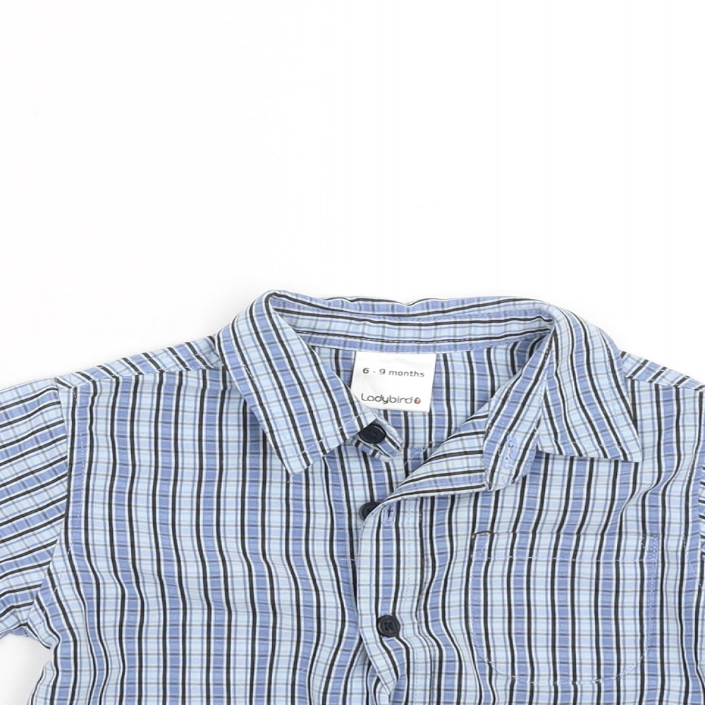 Ladybird Baby Blue Check  Basic Button-Up Size 6-9 Months