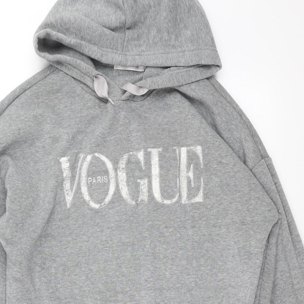 Fashion Womens Grey   Pullover Hoodie Size M  - vogue