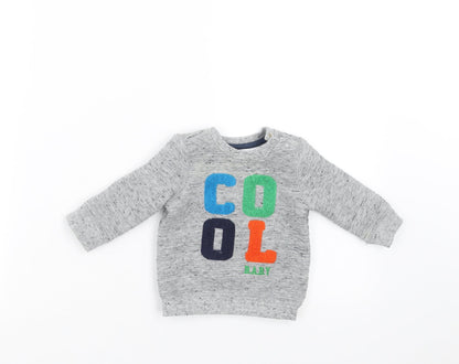 F&F Boys Grey   Pullover Jumper Size 0-3 Months  - cool