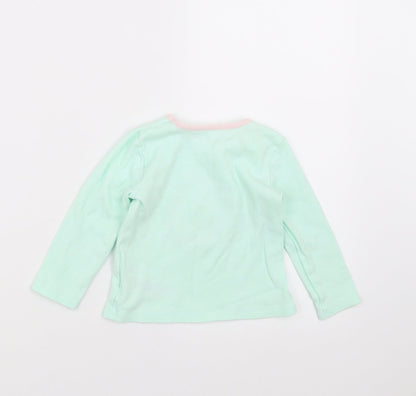 Primark Girls Green   Basic T-Shirt Size 18-24 Months  - polar bear