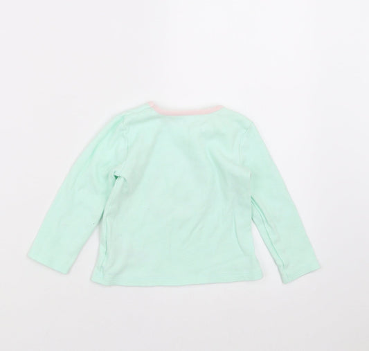 Primark Girls Green   Basic T-Shirt Size 18-24 Months  - polar bear